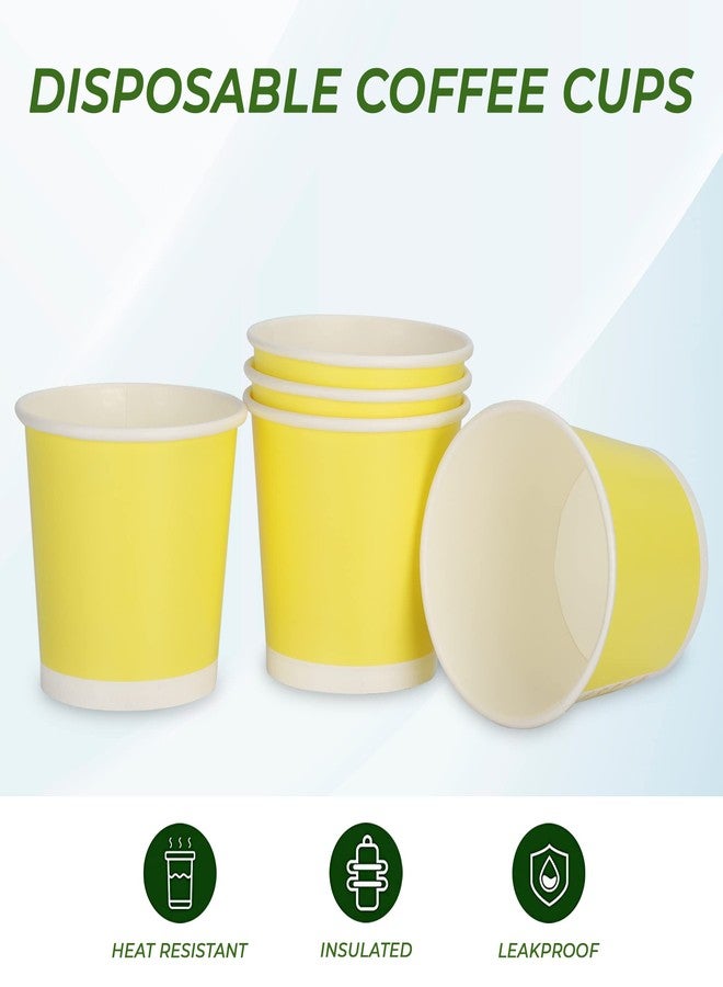 e kysa basics Paper Disposable Tea/Coffee Cups, Set of 50 pcs, 200 ml - Yellow - Image 5